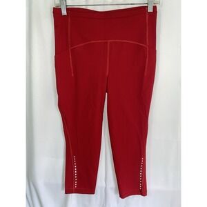 Lululemon Size 8 Swift Speed HR Crop 21" Red High Rise Run Yoga Leggings
